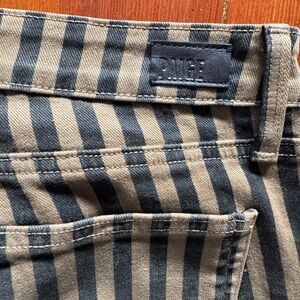 PAIGE Women's Skinny Jeans in Brown and Black Stripes